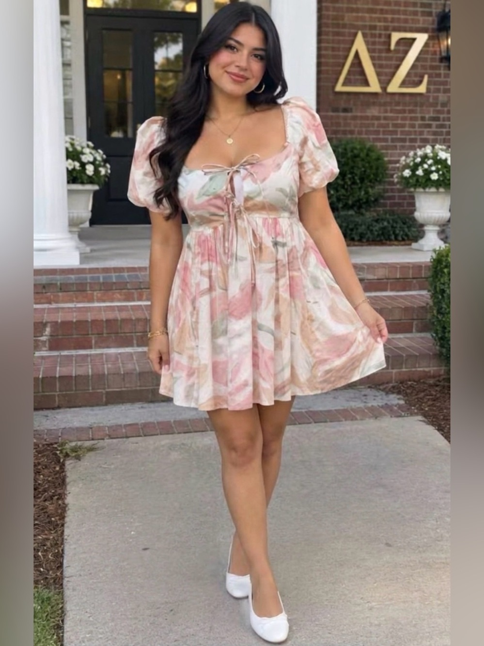 Abercrombie & Fitch Emerson Poplin Puff Sleeve Babydoll Y2K Small Mini Dress